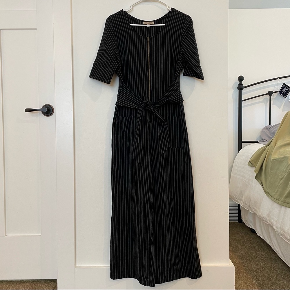 Women’s Black & Gray Striped Jumpsuit